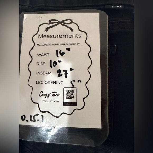 MOTHER The Looker Ankle Fray Jeans  in Guilty As Sin  Size 32 Black - Picture 13 of 13